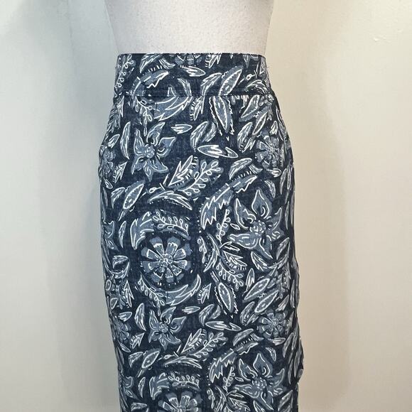 Rustica Rip Skirt Hawaii Women's size XL Blue White Floral Wrap Beach Cover Up - Picture 2 of 8